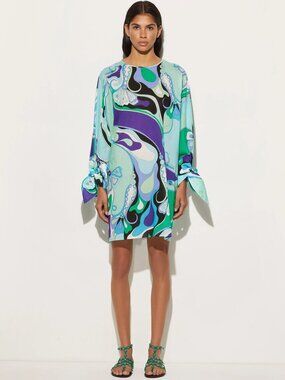 PUCCI Orchidee-print silk dress